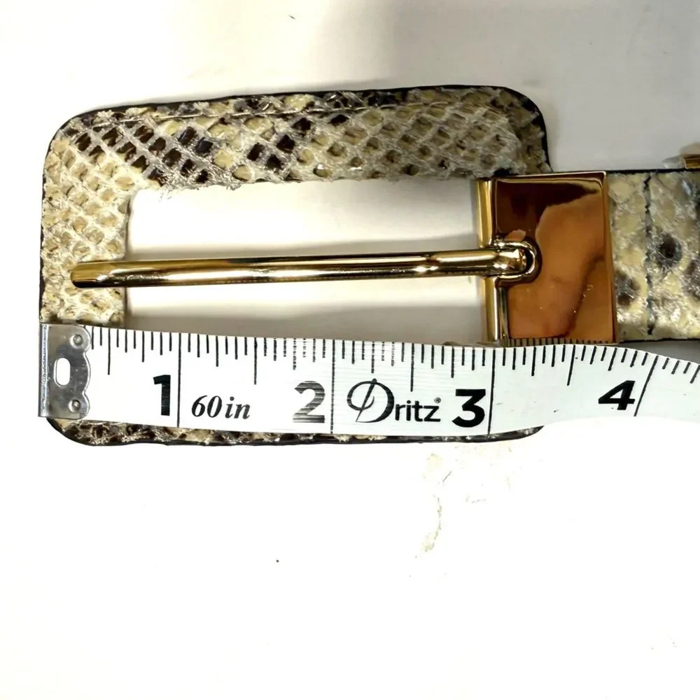 Michael Michael Kors Genuine Leather Snake Belt in Small